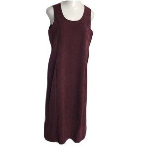 Country Wear Casuals Velour Sleeveless Dress ~ M  ~ Long ~ Burgundy